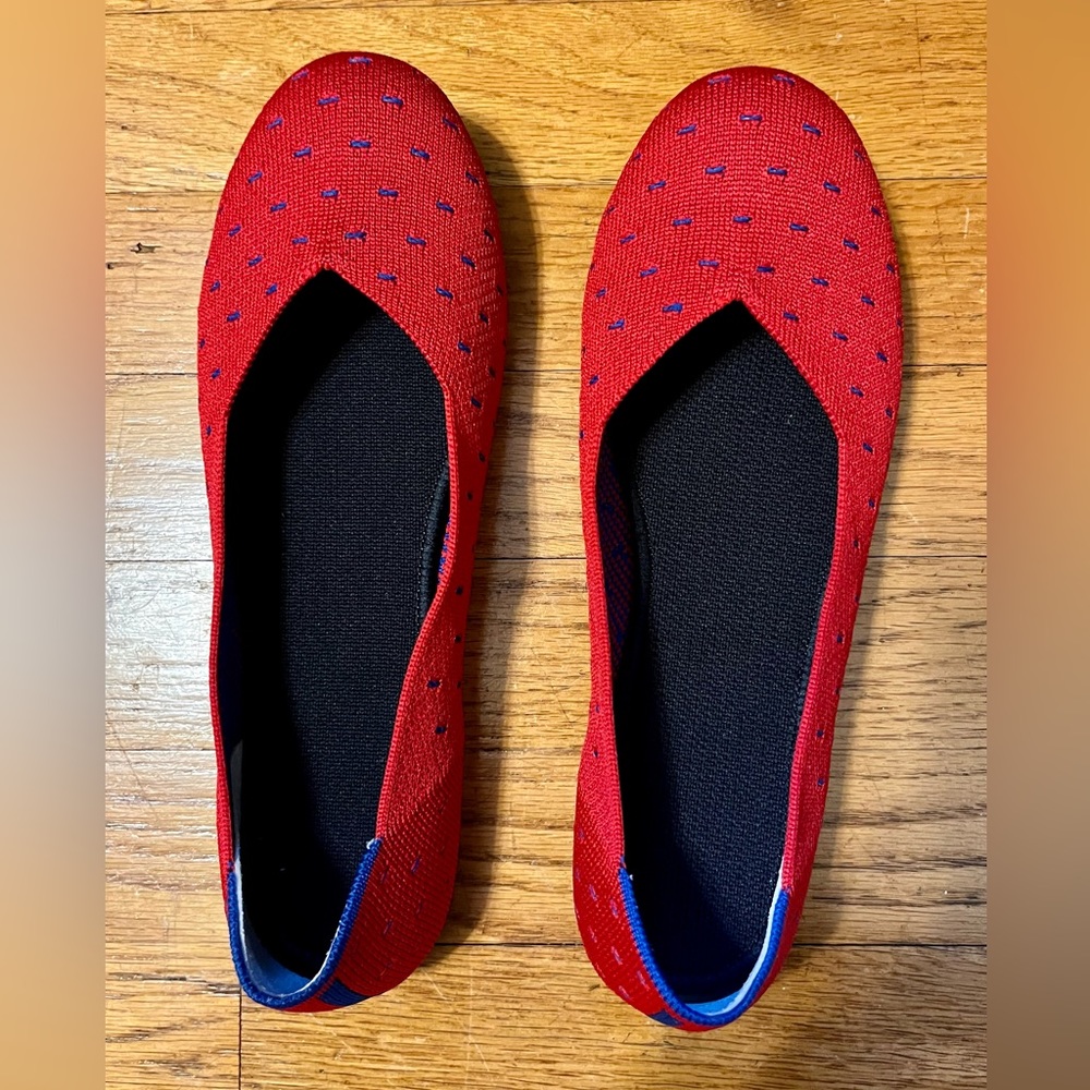 Evglow Womens Knit Ballet Flat Round Toe Shoes Size 8.5